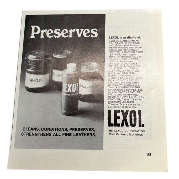 Lexol Leather Cleaner Vintage Print Ad 1970s Conditioner West Caldwell NJ - Picture 6 of 6